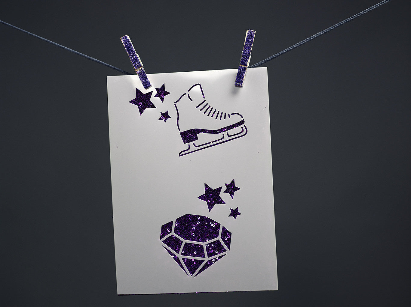pochoir patin, diamant et étoiles pour customiser les tenues de patinage